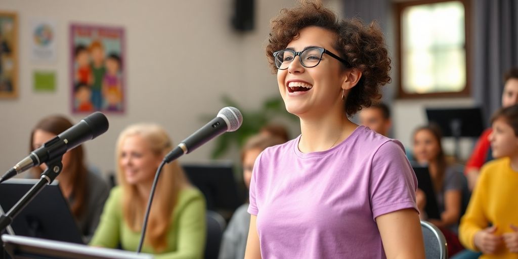 A person singing with joy and focus. how can i sing better