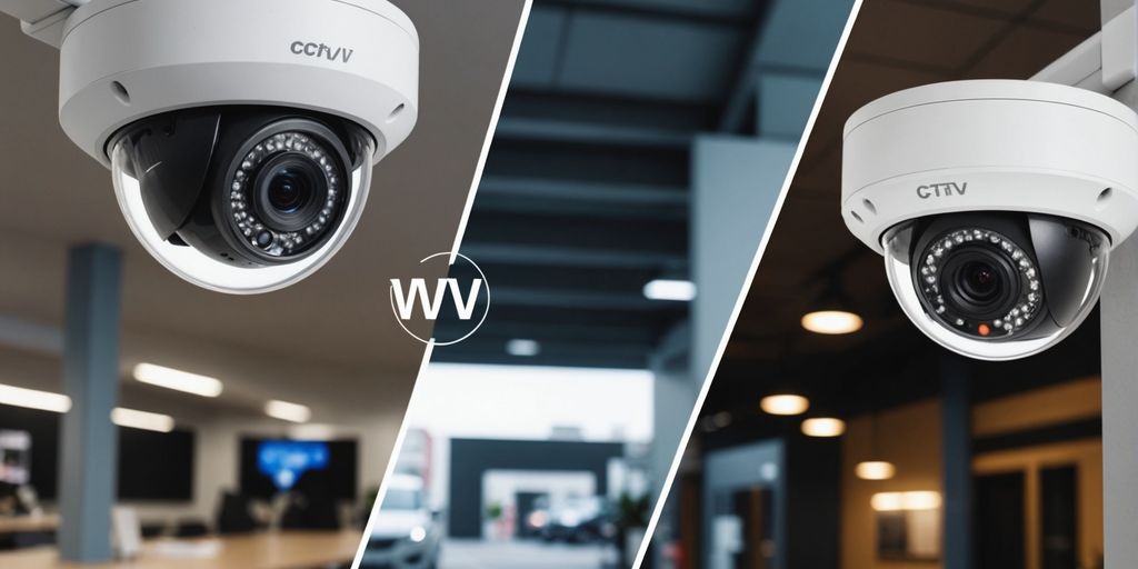 Analogue and IP CCTV cameras side by side.