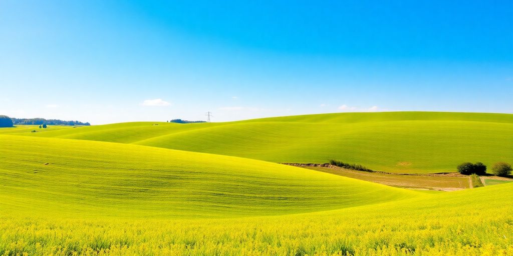 Paysage ensoleillé des Deux-Sèvres avec des champs verdoyants.