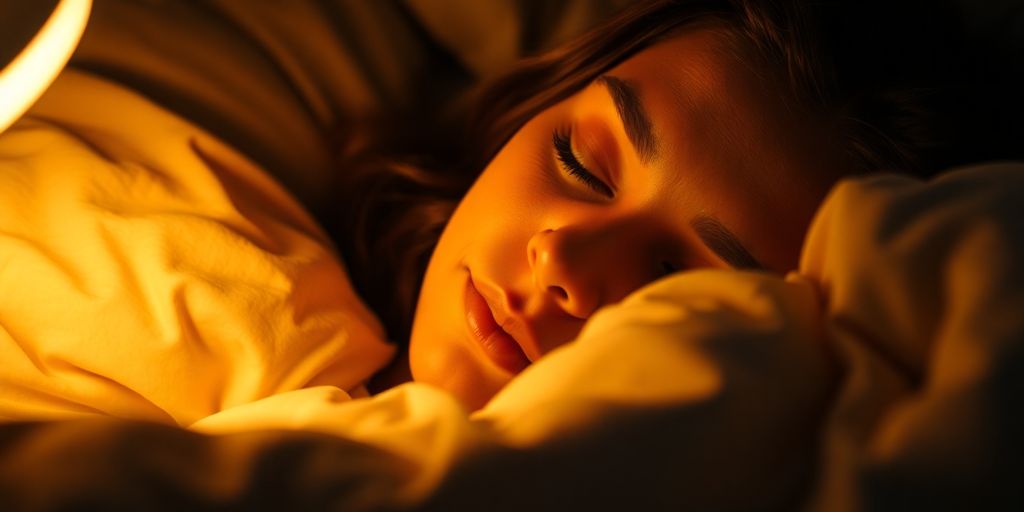 Relaxed person sleeping soundly in a cozy bed.