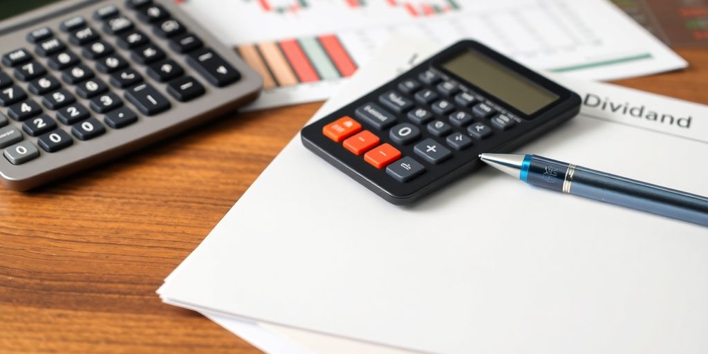 Calculator and notepad on a desk for investors.
