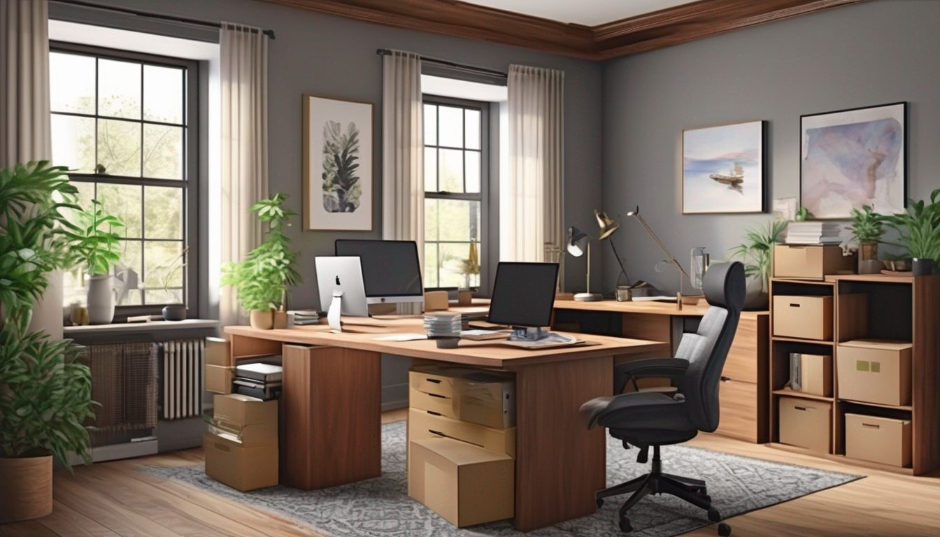 people moving into a new home office