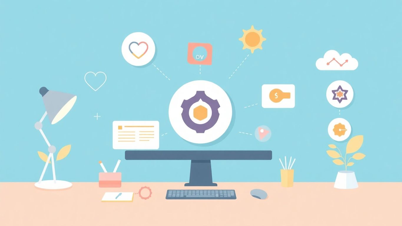 Illustrasjon av logo designprosess med myke farger.