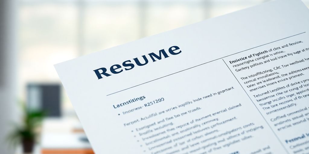 Professional resume with blue accents and a subtle HR icon.