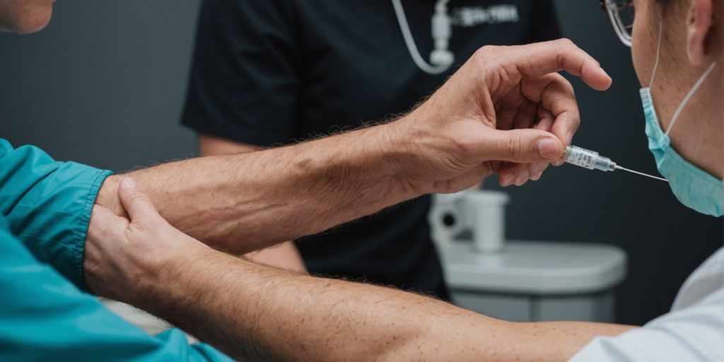 Healthcare professional giving TBE vaccine