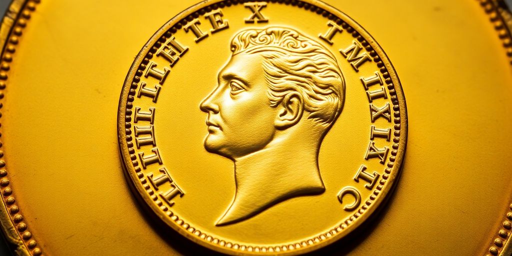 Pièce en or Louis XVIII avec détails exquis.