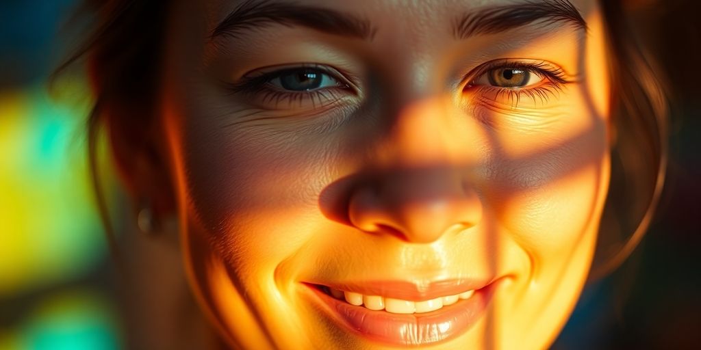 Person confidently exploring, vibrant colors.