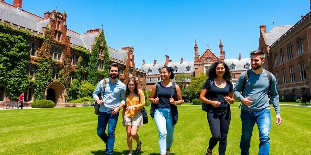 Students walk on Princeton's campus.