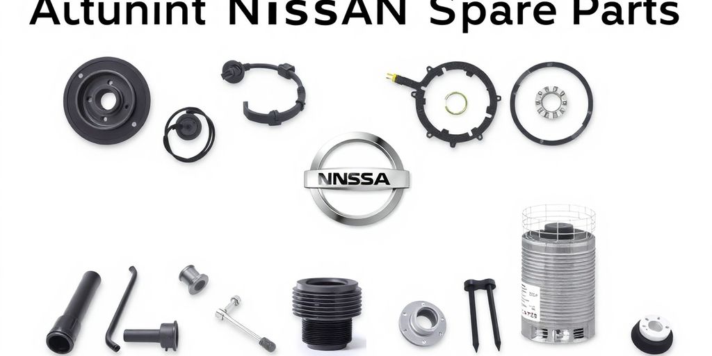 Nissan spare parts arranged neatly.