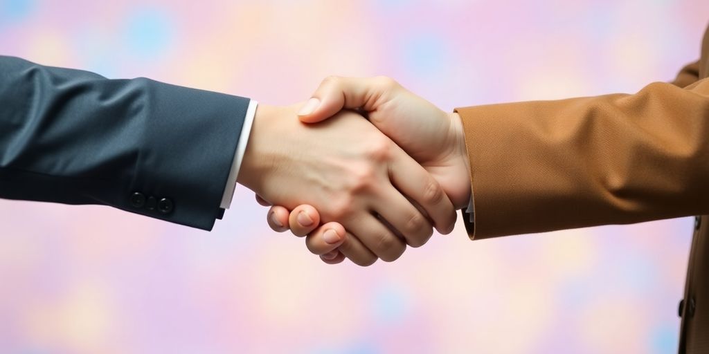 Businessperson connecting with diverse clients.