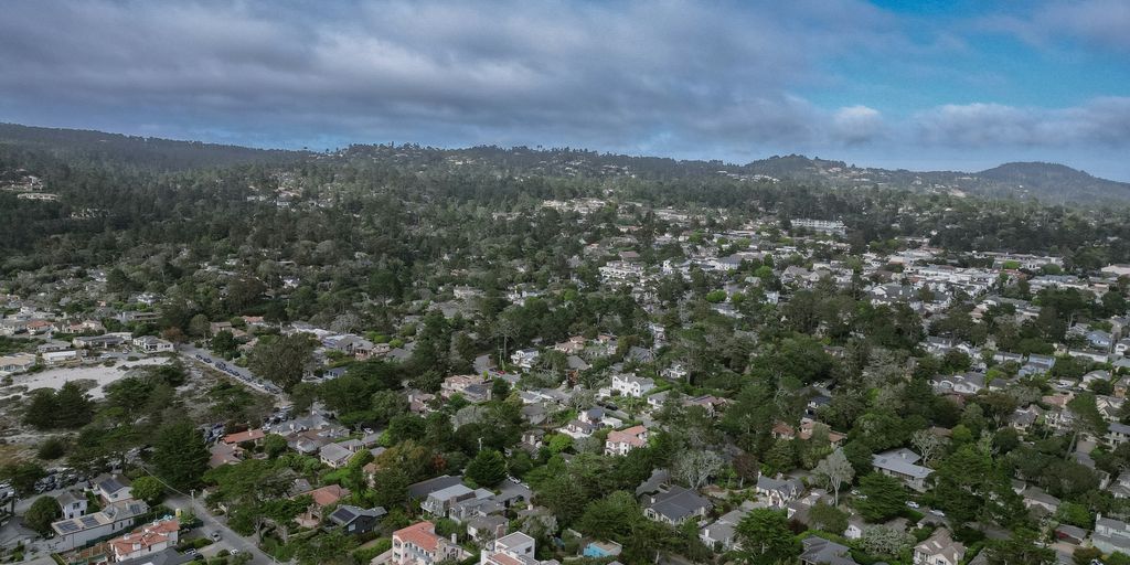 an aerial view of a residential area in a city