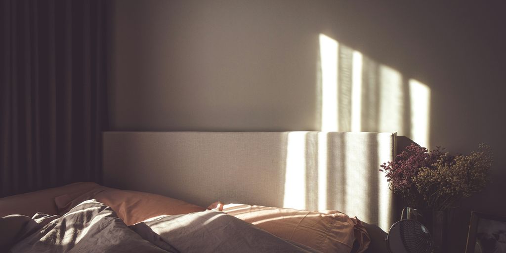 flowers in empty bedroom