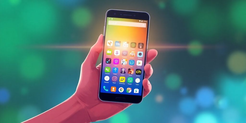 Android phone displaying game apps.