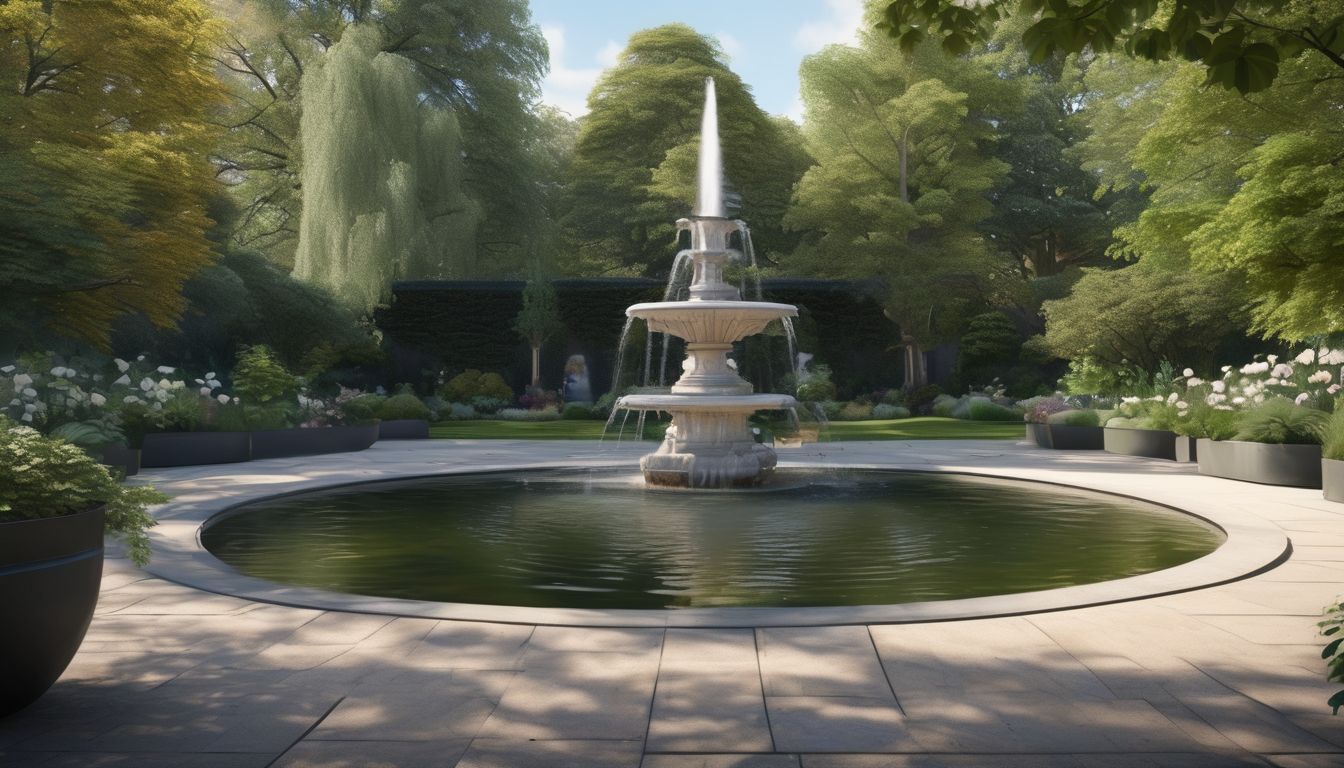 ponds and fountains in London gardens