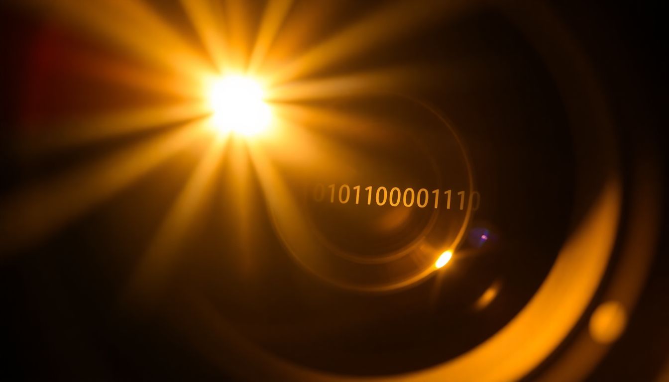 Camera sensor capturing light, digital file