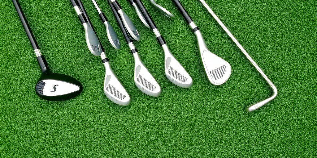 Men's golf club set with driver and putter.