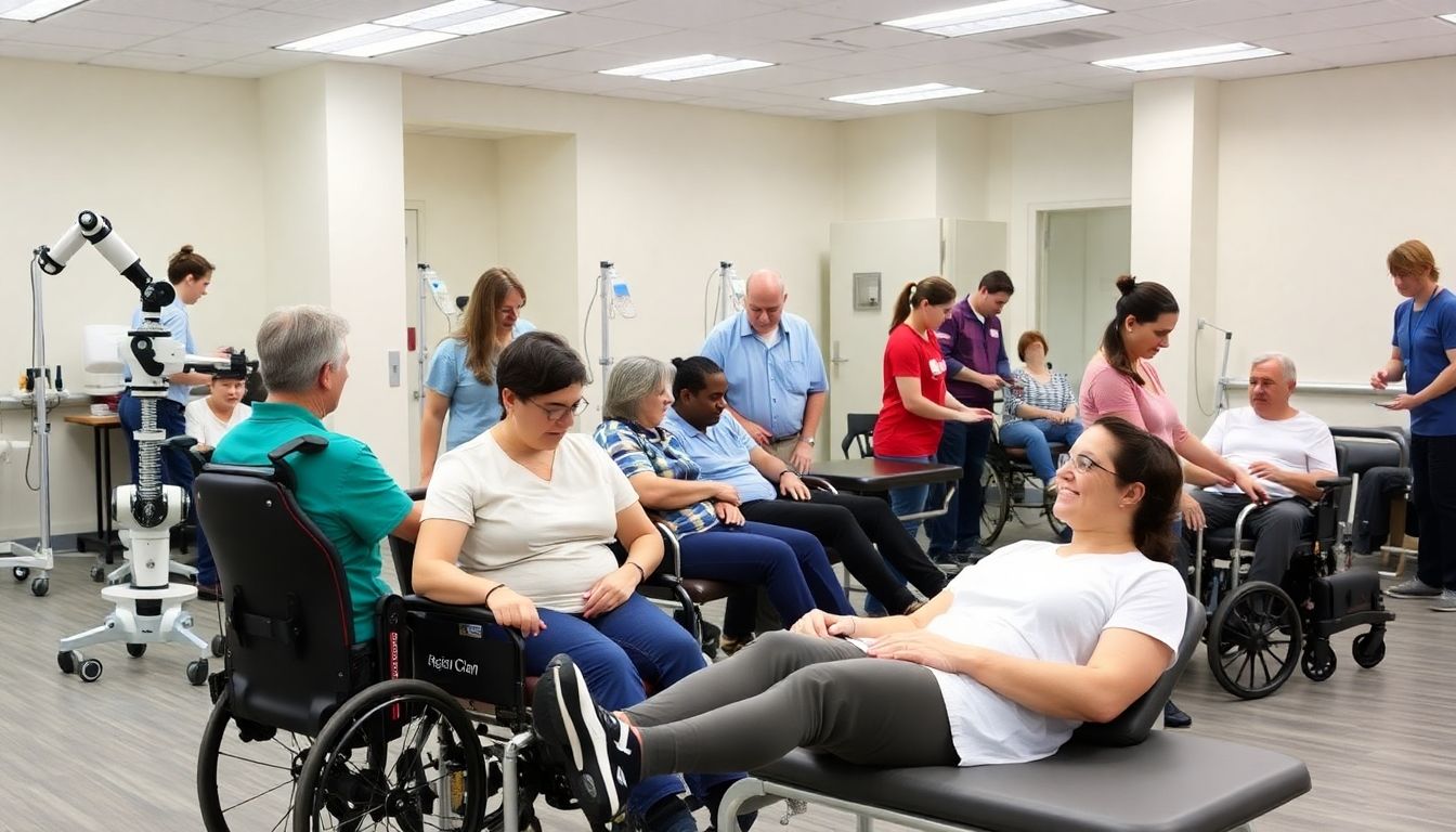 Patients undergoing intensive therapy for spinal cord injury recovery.