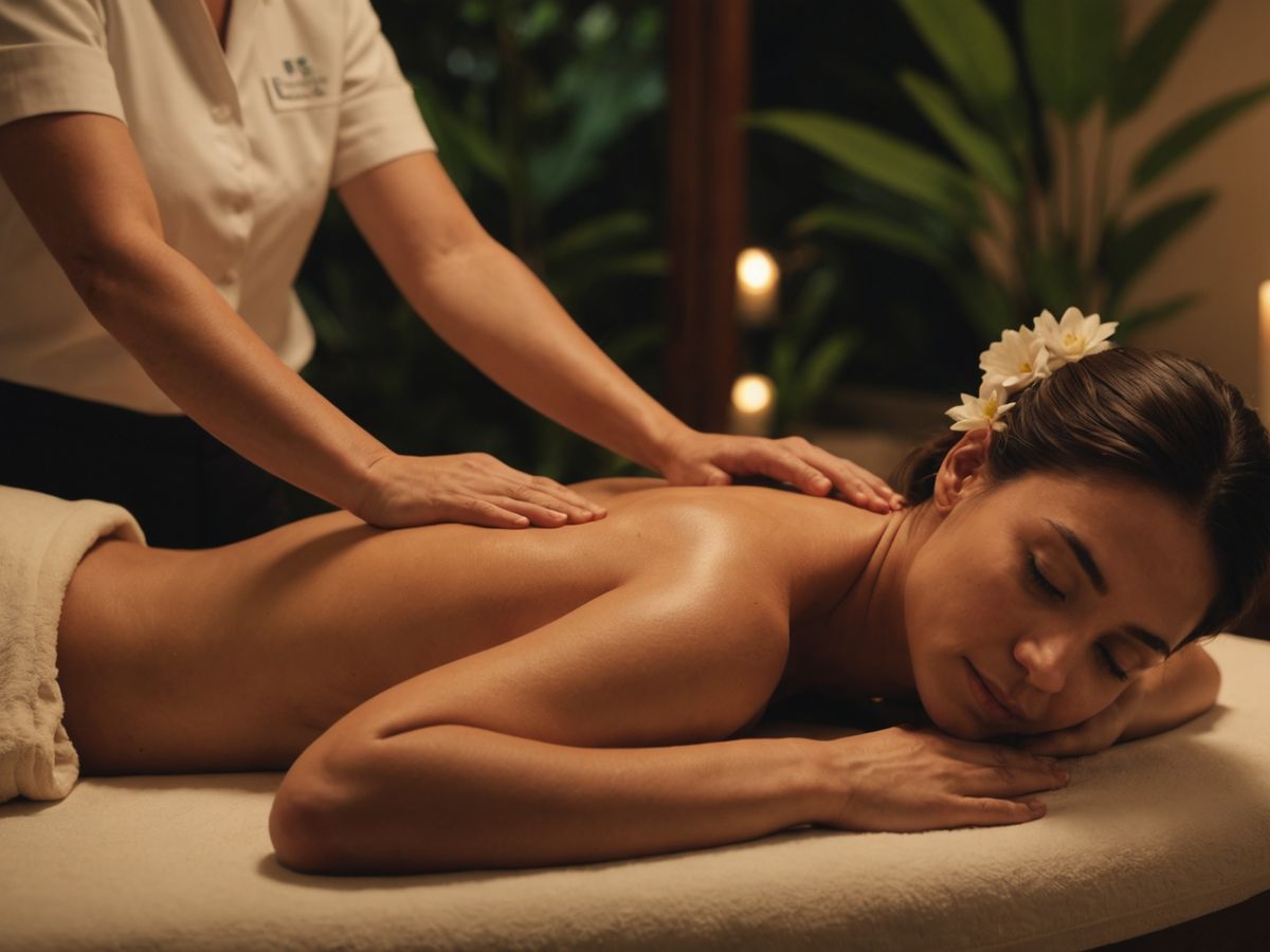 Person receiving a professional massage in a serene spa.