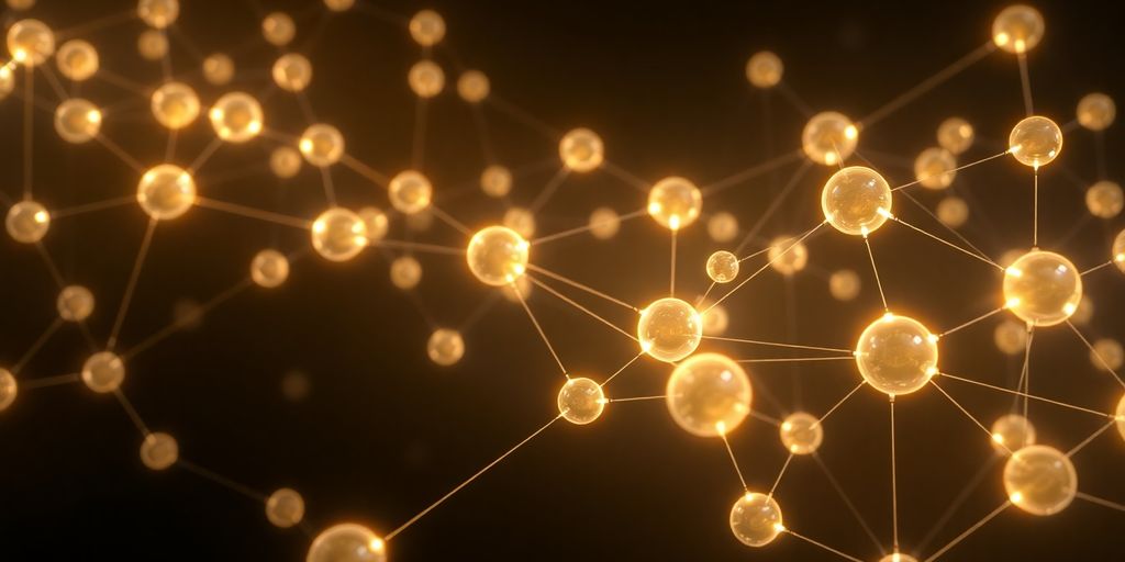 Interconnected glowing spheres