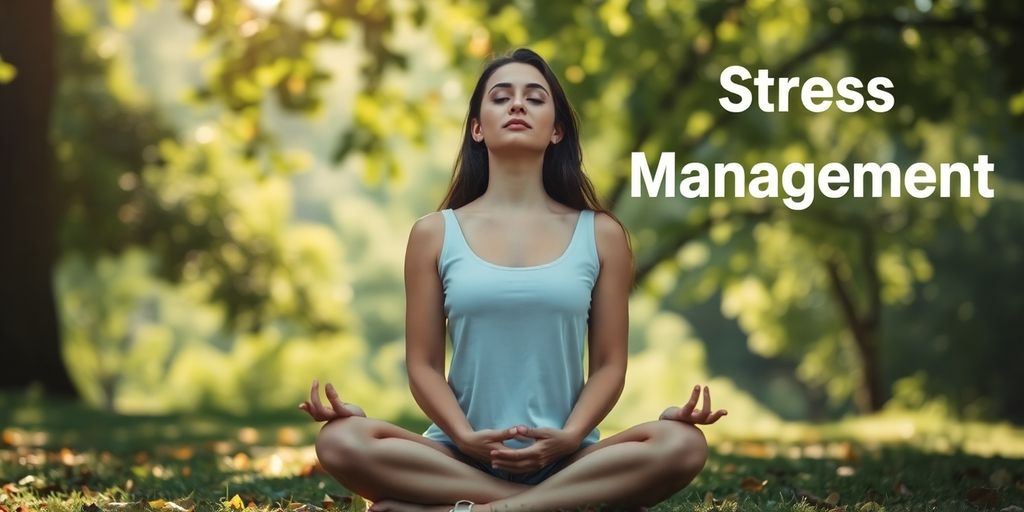 Calm person meditating peacefully outdoors.