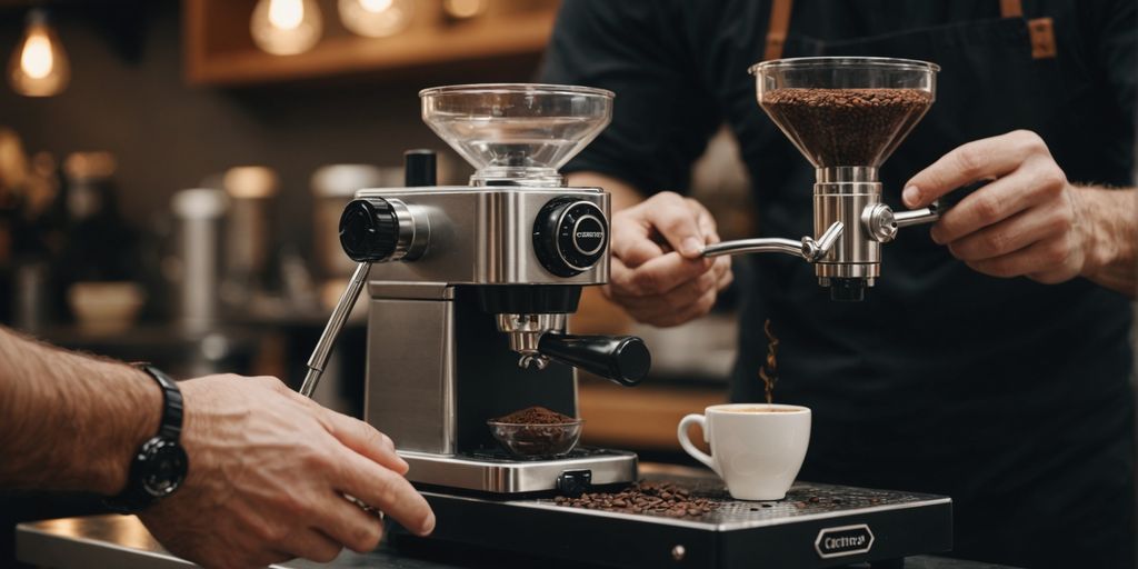Extração de espresso usada para avaliar a regulagem da moagem