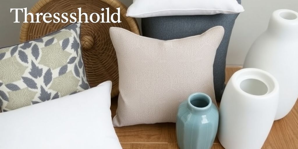 Threshold home decor items: pillows, baskets, vases.