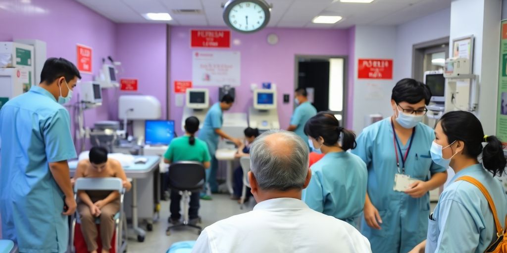 Healthcare professionals assisting patients in Ho Chi Minh City.