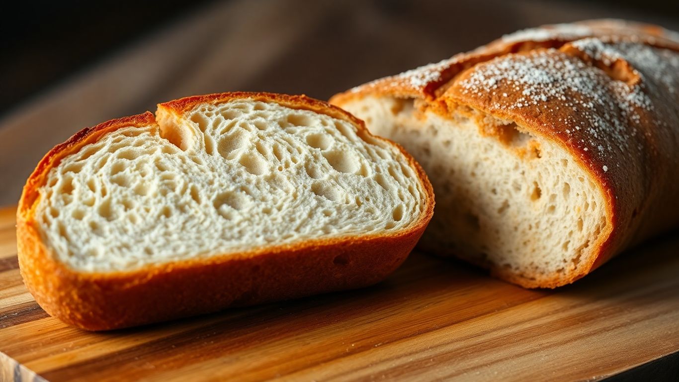 Two sliced artisan breads with different crust textures