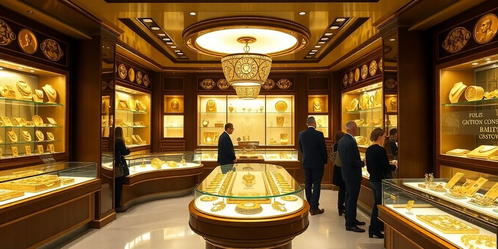 Boutique de bijoux en or à Monaco.