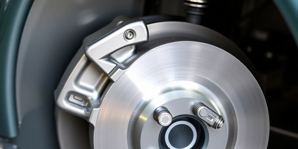 Classic Mini's shiny brake system components.