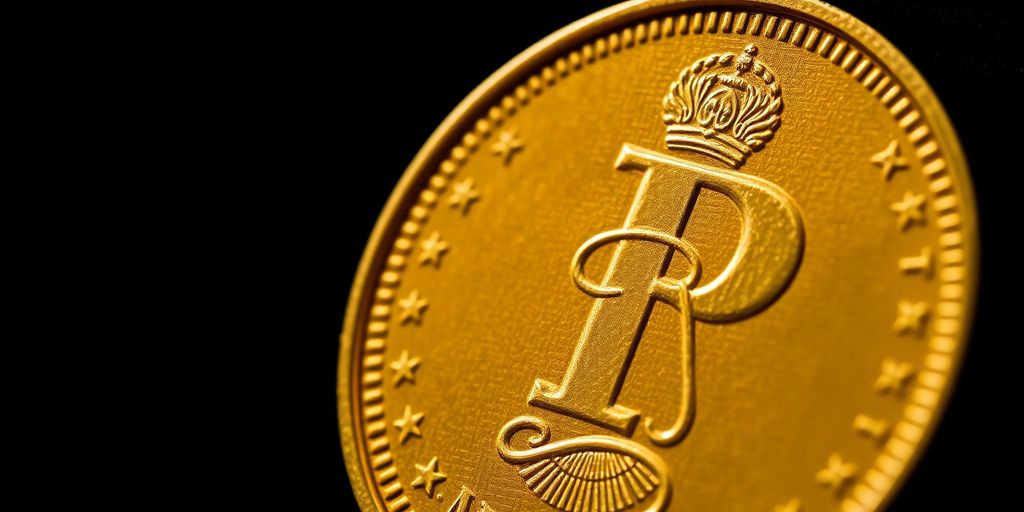 Monnaie Napoléon en or sur fond sombre.