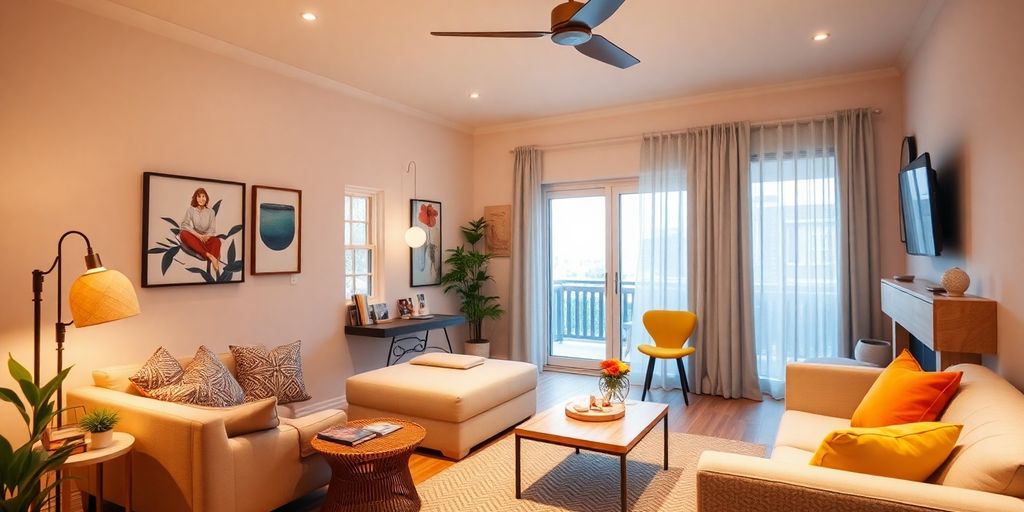 Udoban interijer apartmana sa savremenim nameštajem.