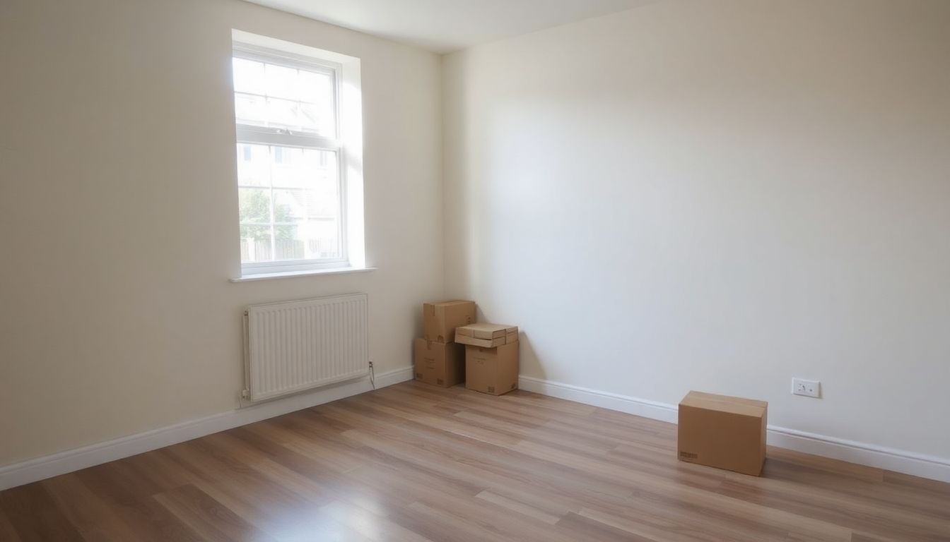 Empty room after house clearance with natural light.