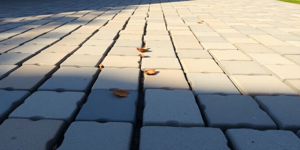 Interlocking pavers creating a beautiful driveway