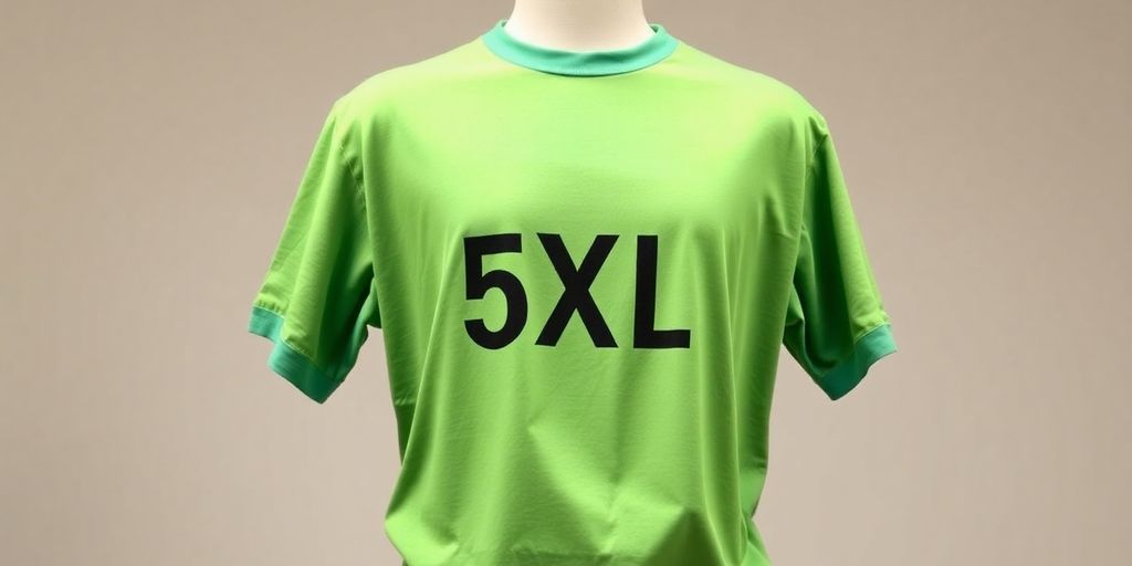 A trendy 5XL t-shirt on a mannequin.