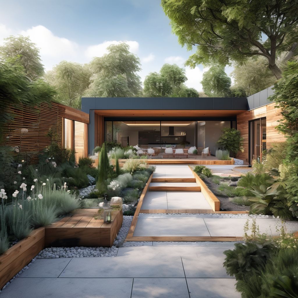 sustainable modern garden design with natural elements