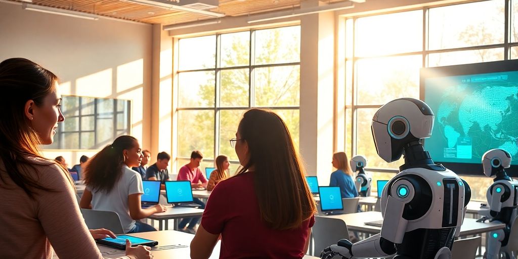 Robots assisting students learning