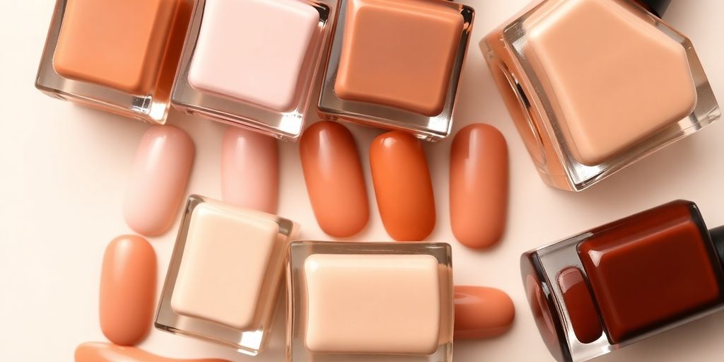 Paleta de esmaltes neutros para pele morena.