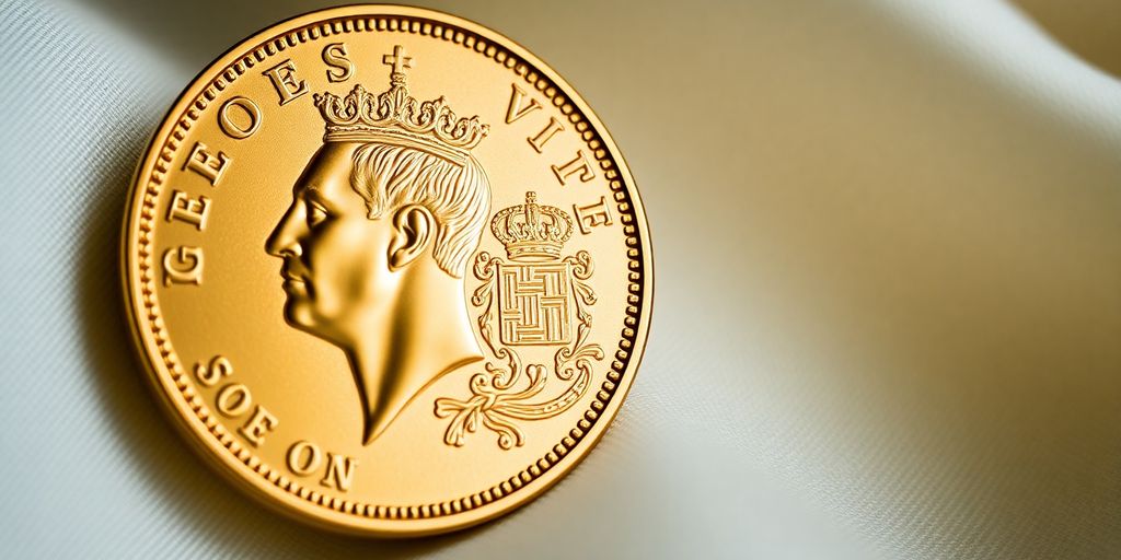 Pièce d'or Georges V en gros plan