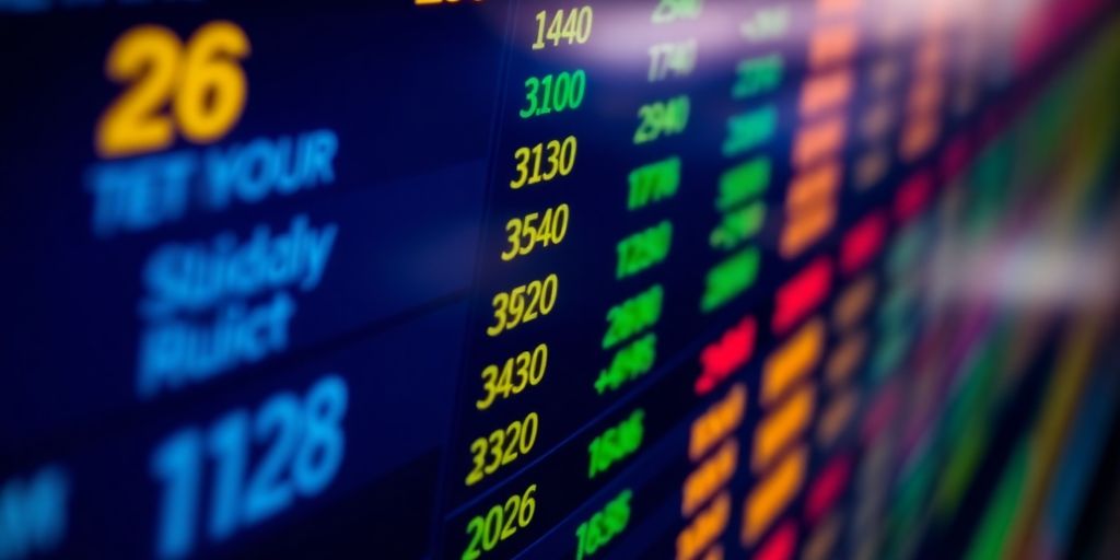 Sports betting lines shifting on a digital display.