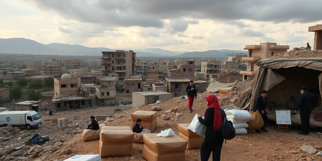 Destruction in Lebanon after the Israeli invasion of 2024.