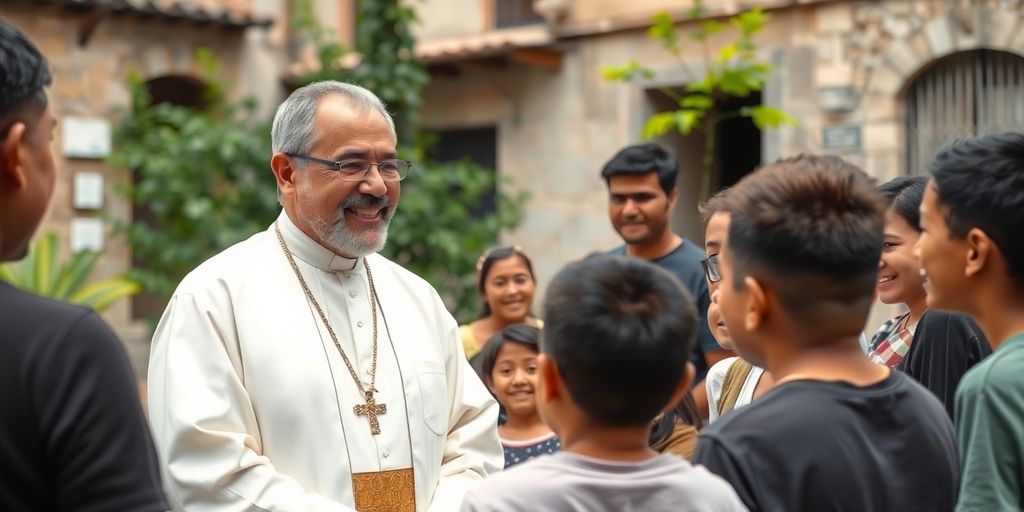 Anti-mafia priest engaging with youth in Caivano.