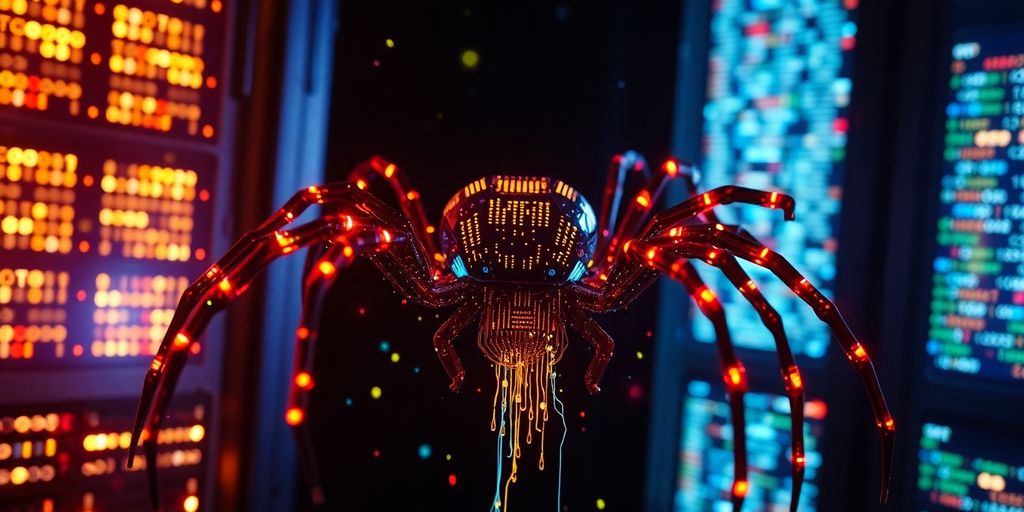 Digital spider consuming server data streams.