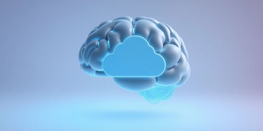 AI brain with Google cloud logo