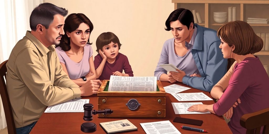 Discussion familiale autour de l'héritage pour les mineurs.