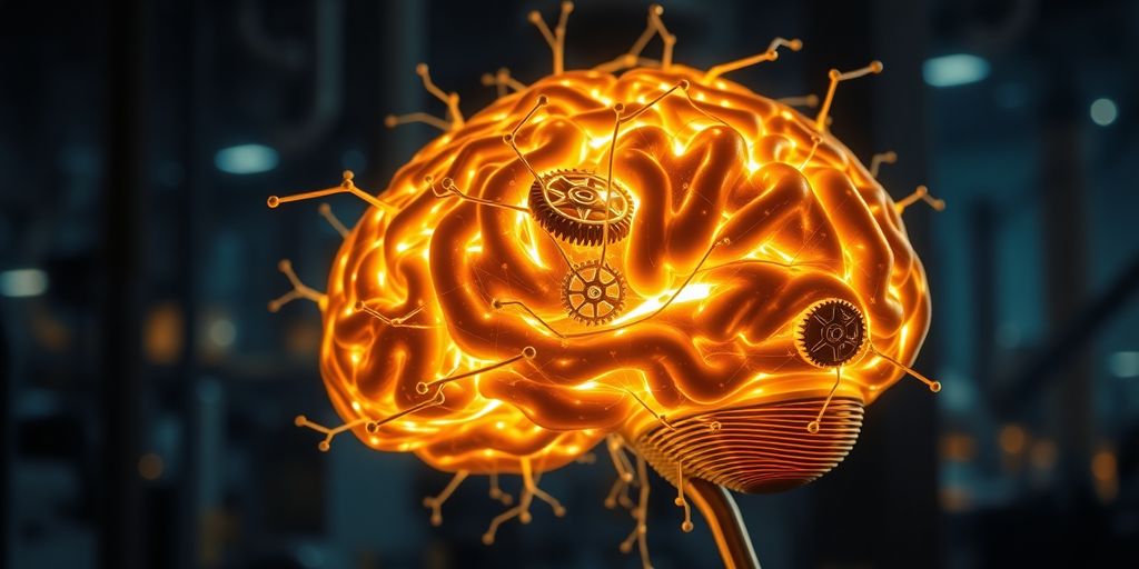 AI brain with gears, industry impact