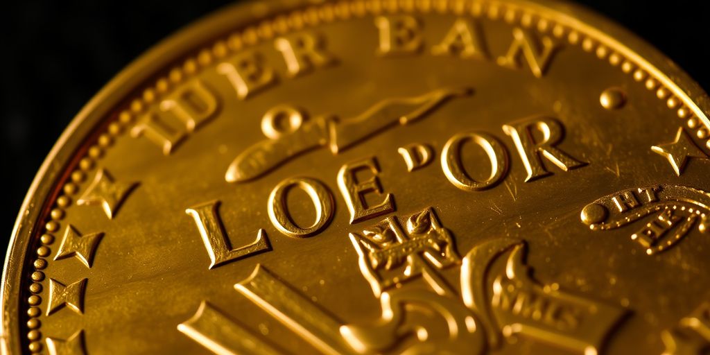Gros plan d'un Louis d'Or brillant