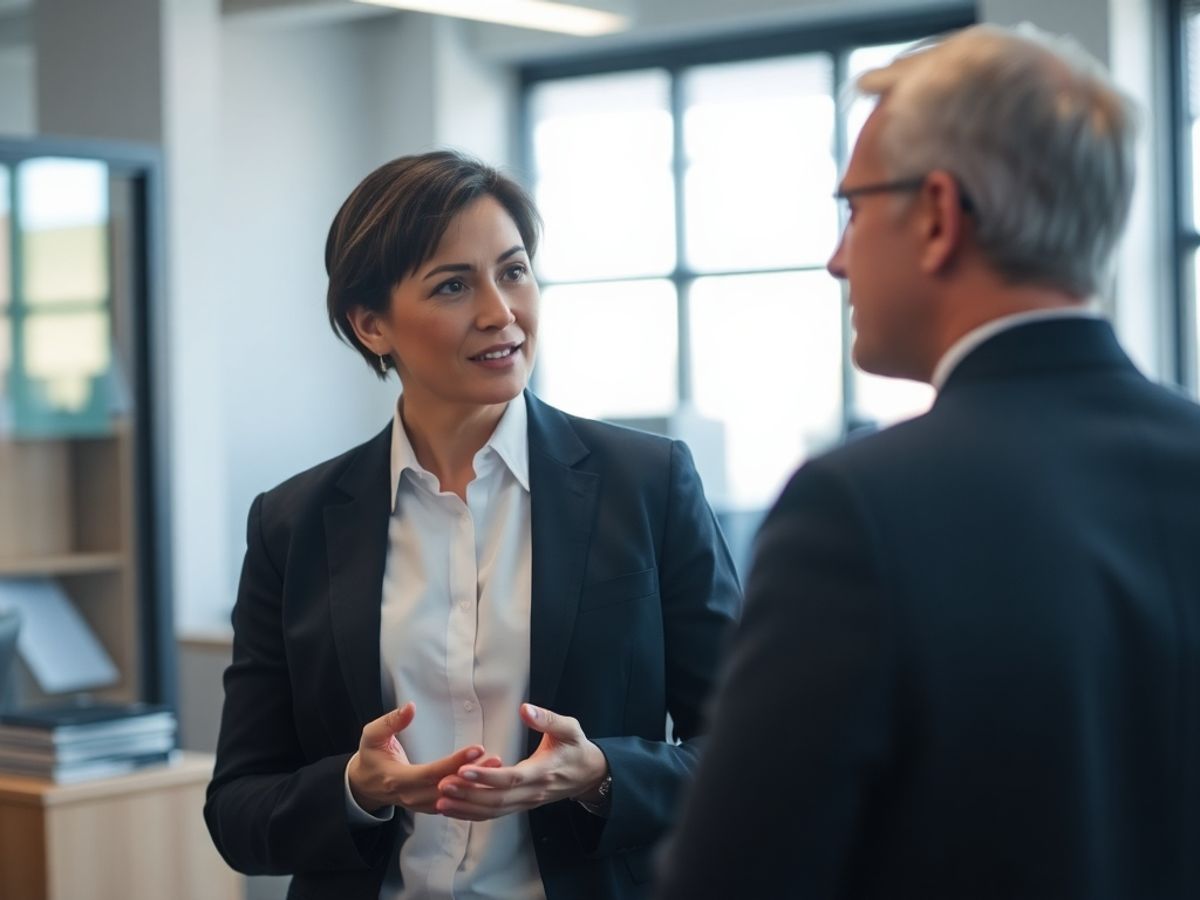 Angajator și angajat discutând despre drepturi și obligații.