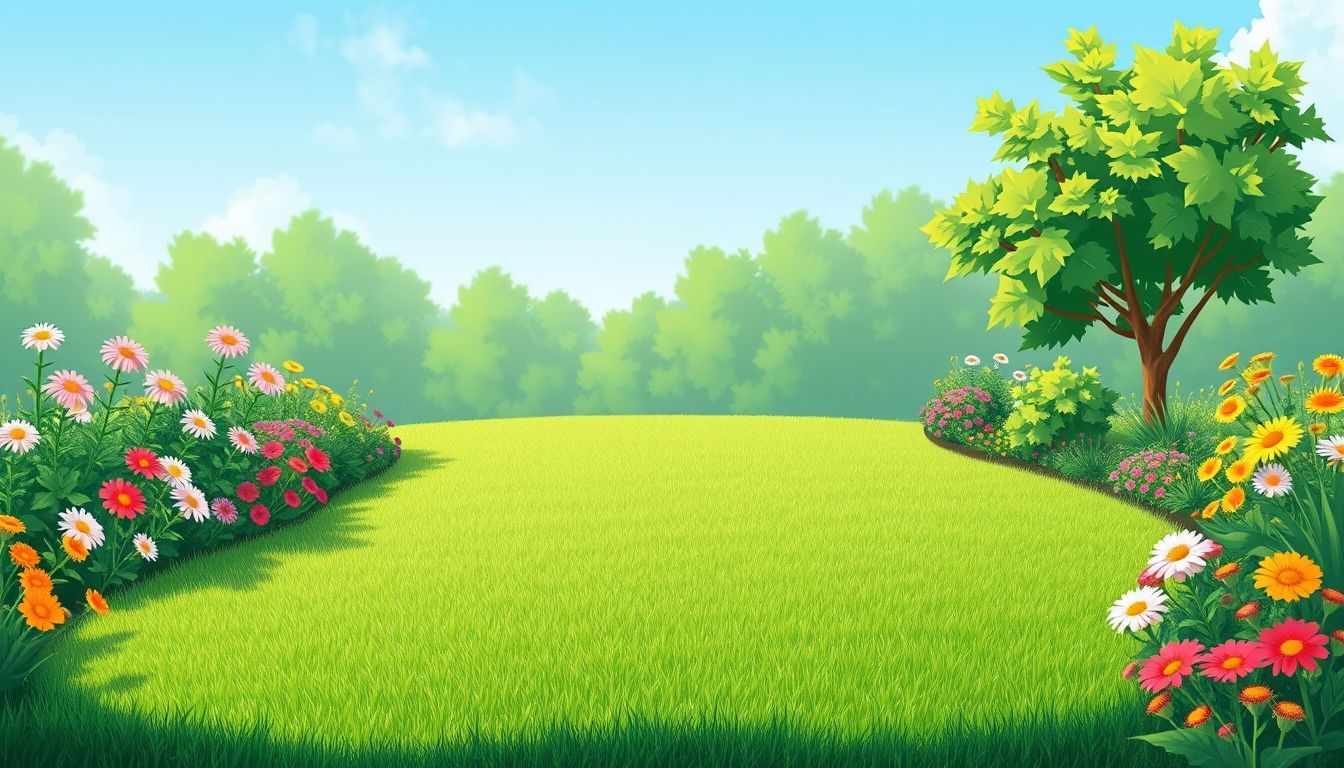 Freshly laid turf in a vibrant garden.