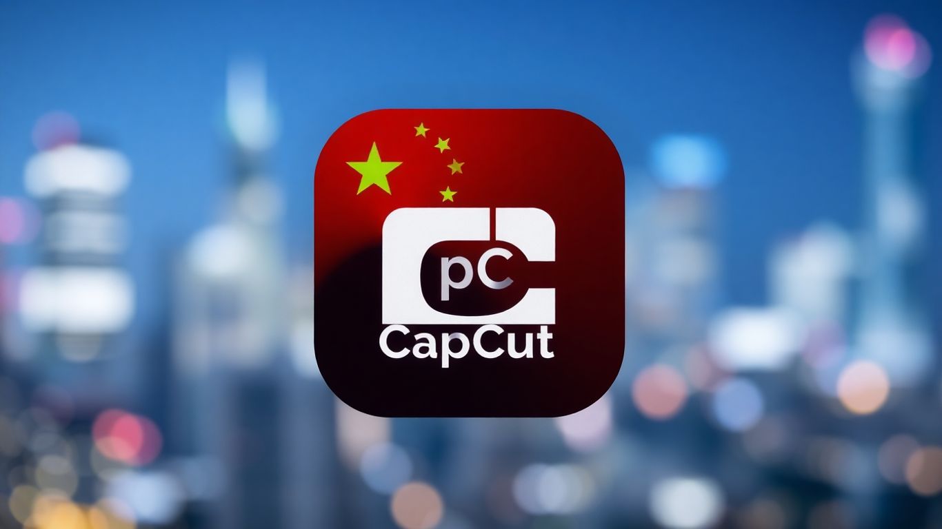 CapCut app icon with Chinese flag overlay